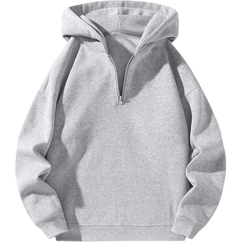 Quarter-Zip Plain Hoodie
