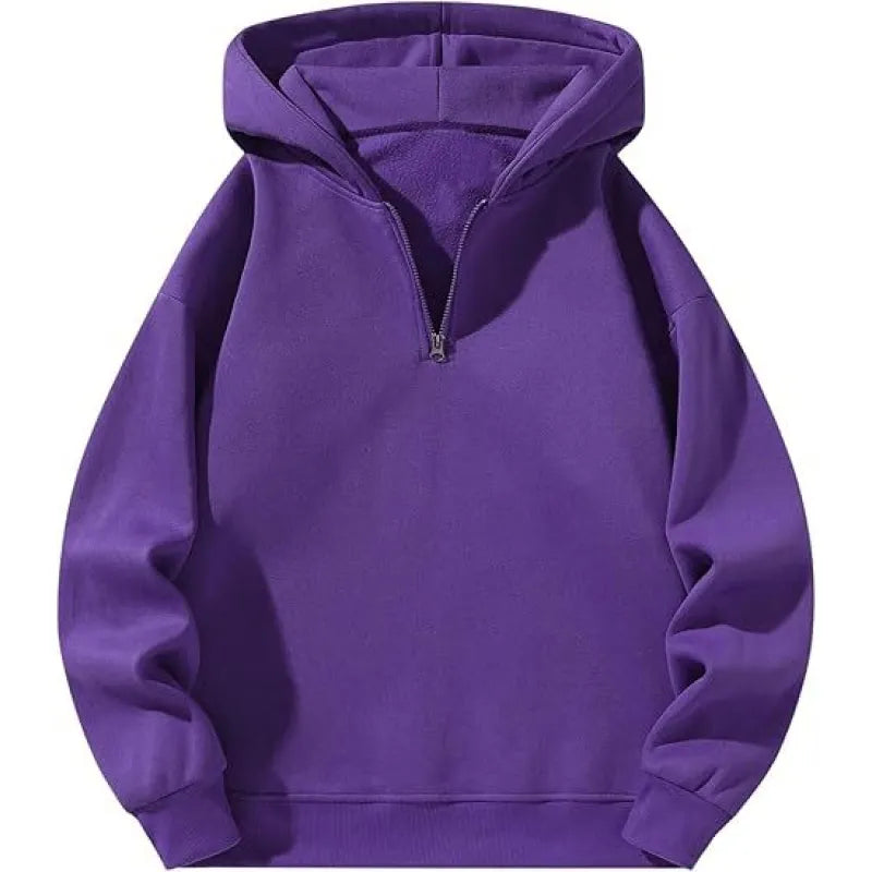 Quarter-Zip Plain Hoodie