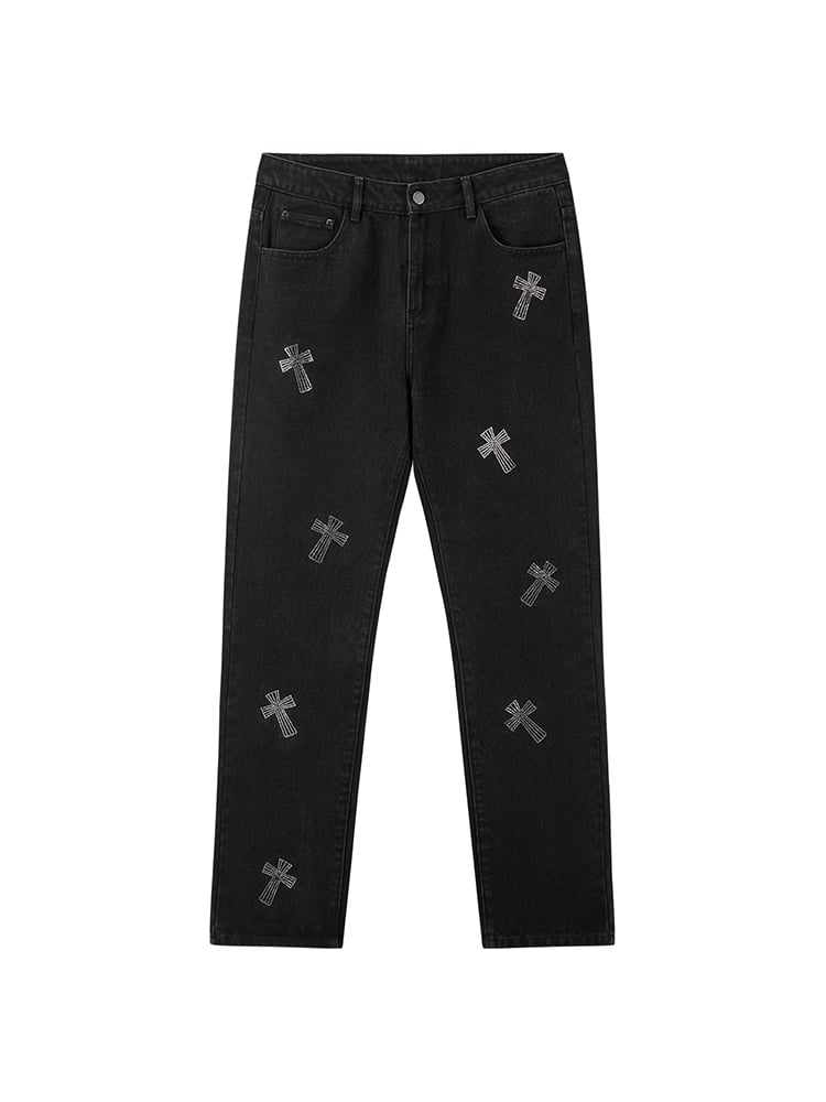 Chrome Hearts Black Denim Black Cross Jeans