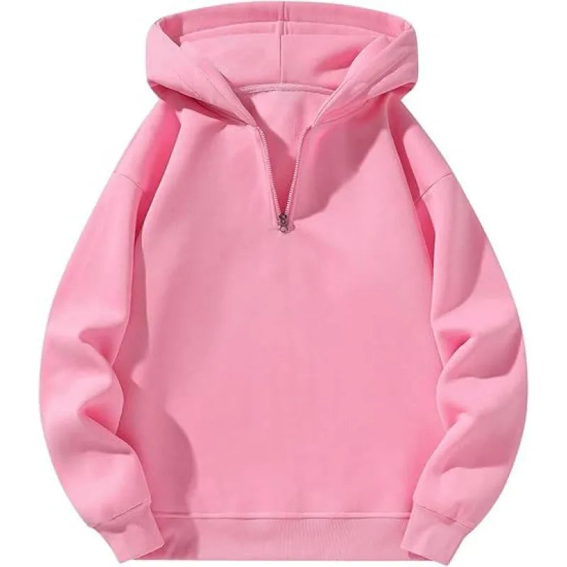 Quarter-Zip Plain Hoodie
