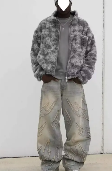 Distressed Blue Reaven Baggy Cargo Jeans
