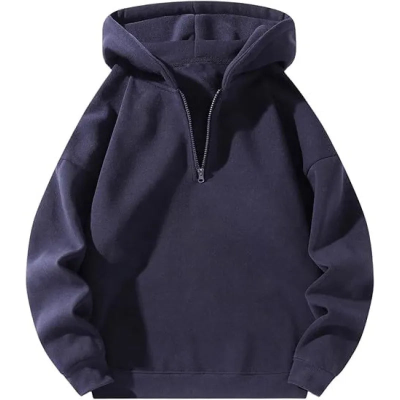 Quarter-Zip Plain Hoodie