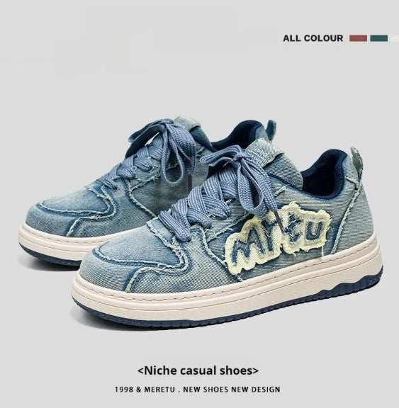 Denim Canvas Lettering Sneaker