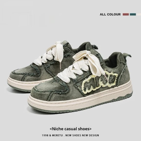 Denim Canvas Lettering Sneaker